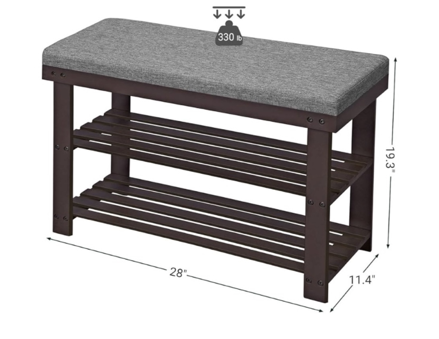 Shoe Bench, 2-Tier Shoe Rack - photo 4