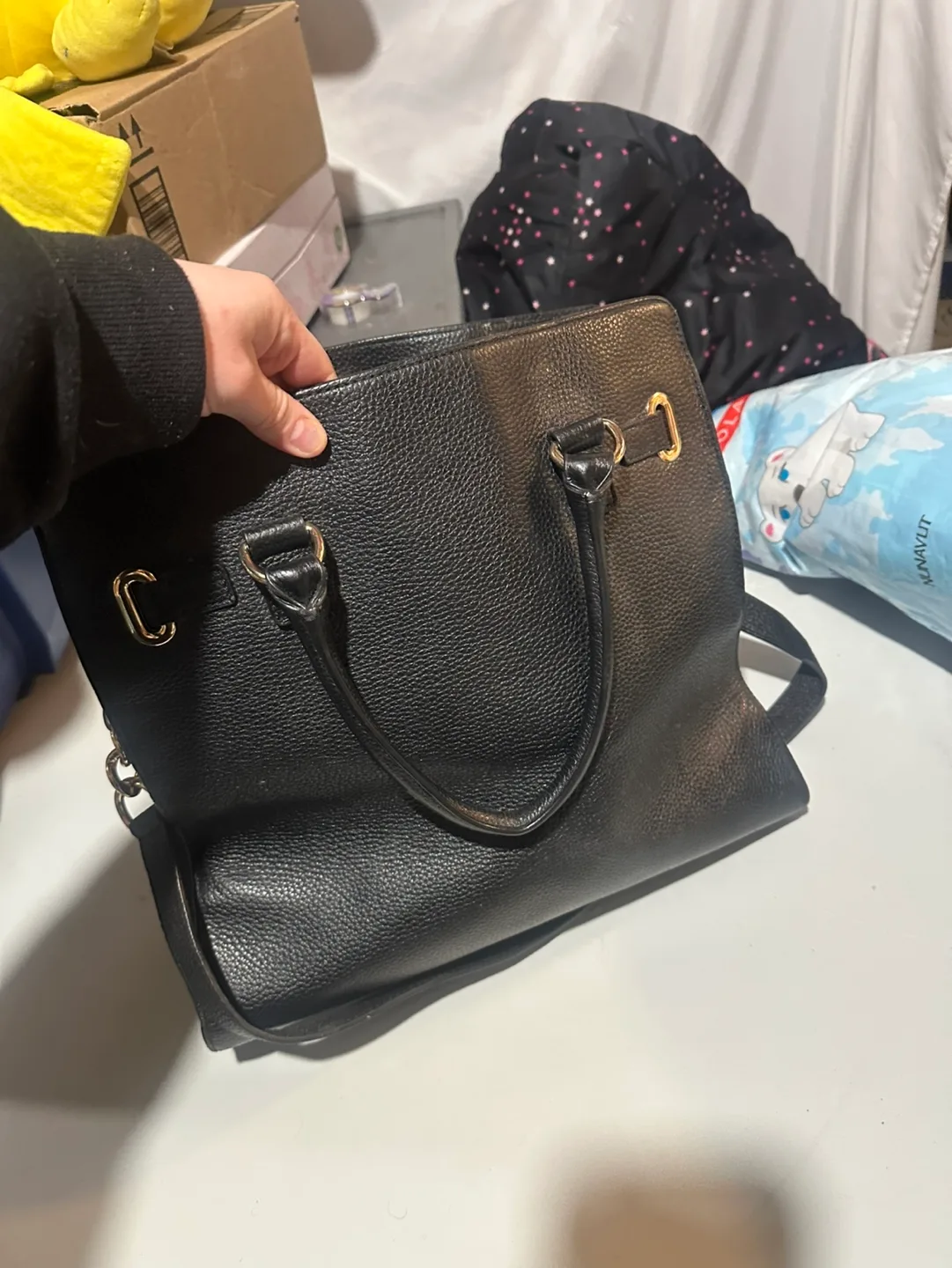 Michael Kors Black Leather Handbag image indicator(4)