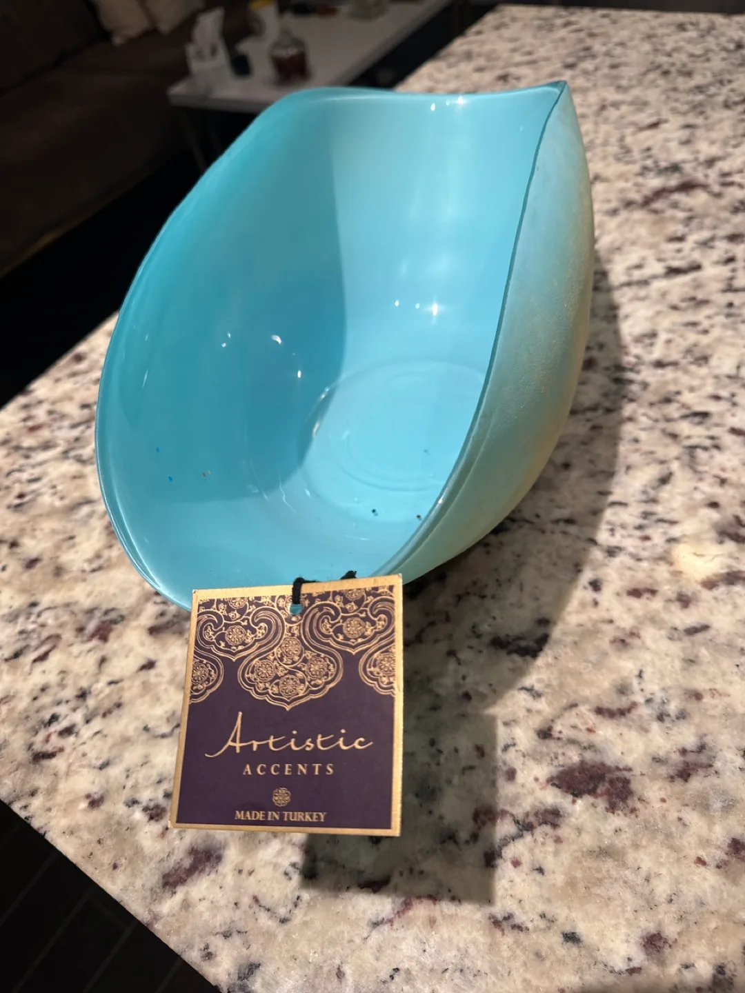 Artistic Accents Glass Bowl - Teal and Brown image indicator(2)