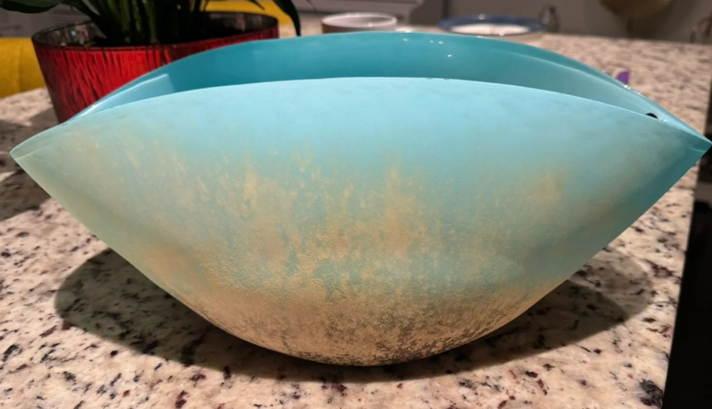 Artistic Accents Glass Bowl - Teal and Brown image indicator(4)