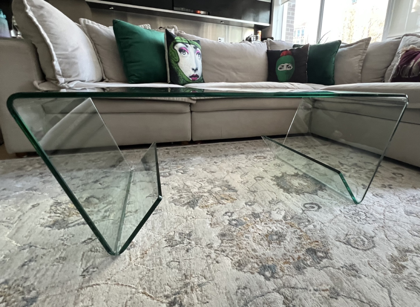 Waterfall solid glass coffee table - photo 3