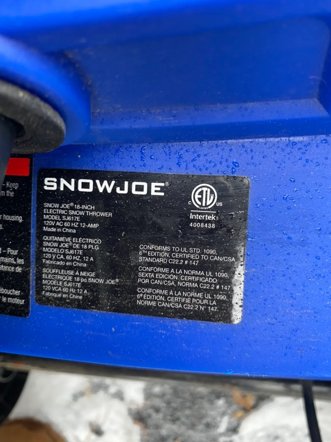 Snow Joe 18-Inch Electric Snow Thrower thumbnail