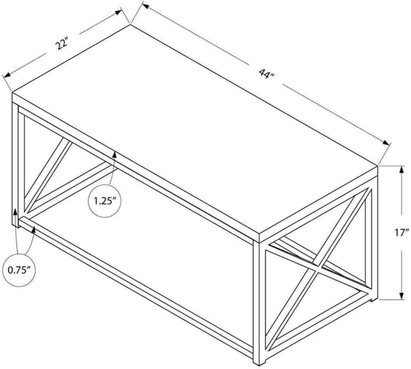 Modern White Coffee Table with Chrome Legs - photo 5