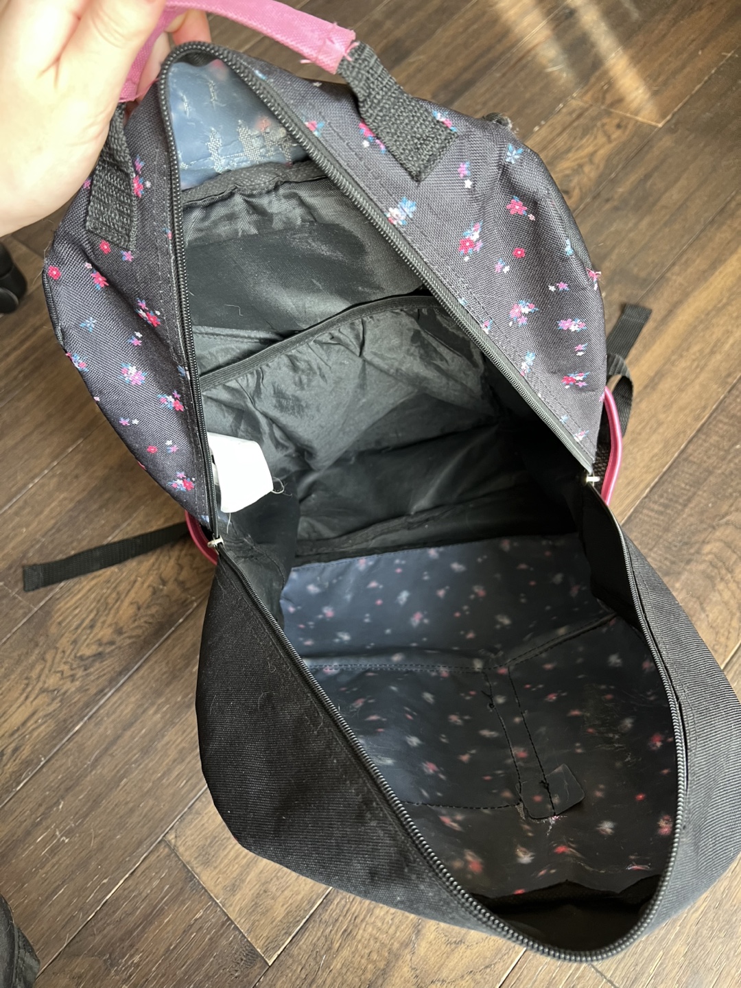 Girls' Floral Backpack - Black and Pink - photo 4