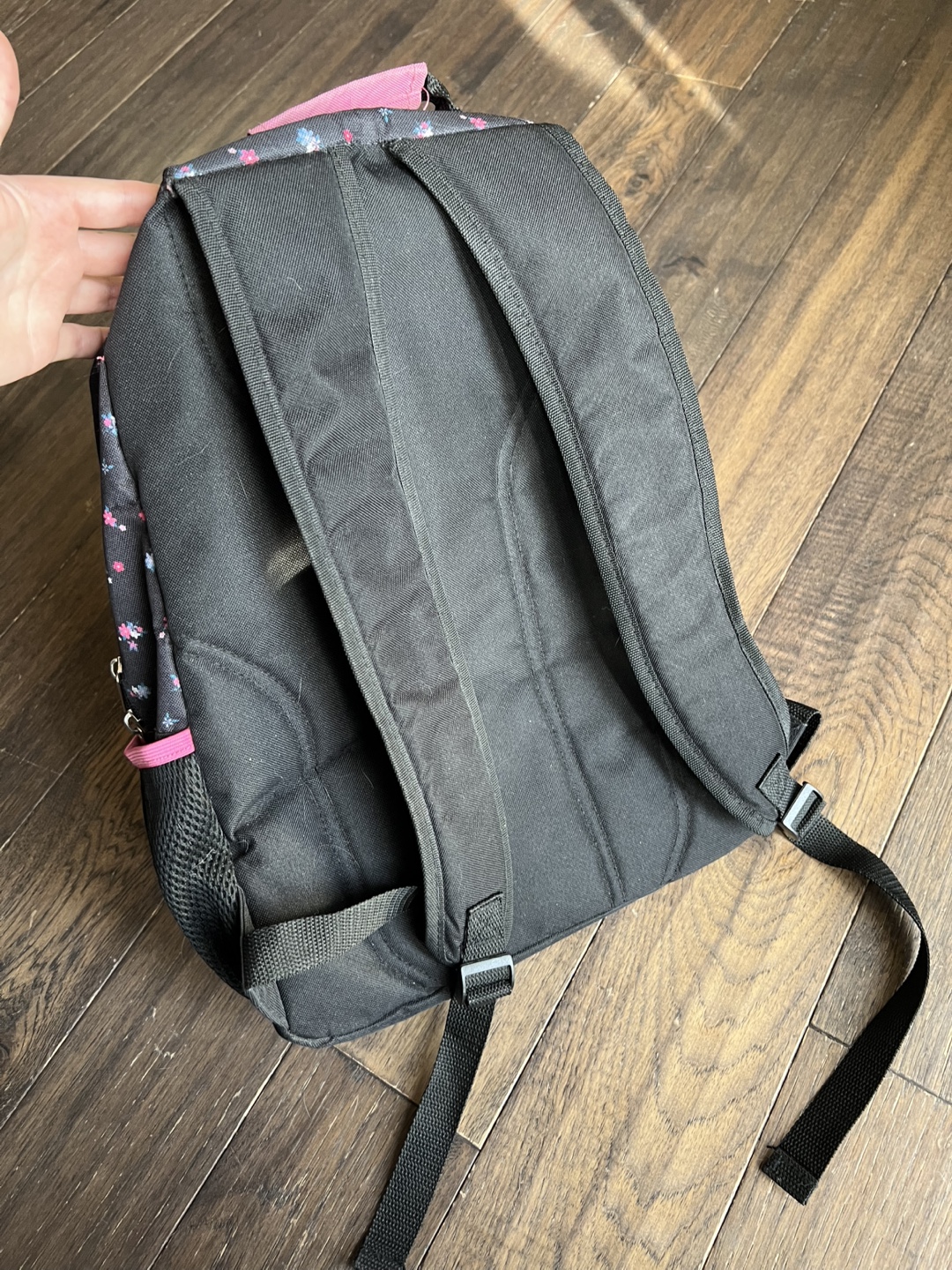 Girls' Floral Backpack - Black and Pink - photo 2