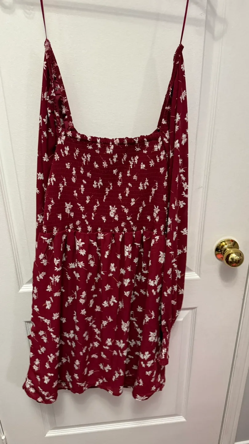 Streetwear Society burgundy floral mini dress image indicator(3)