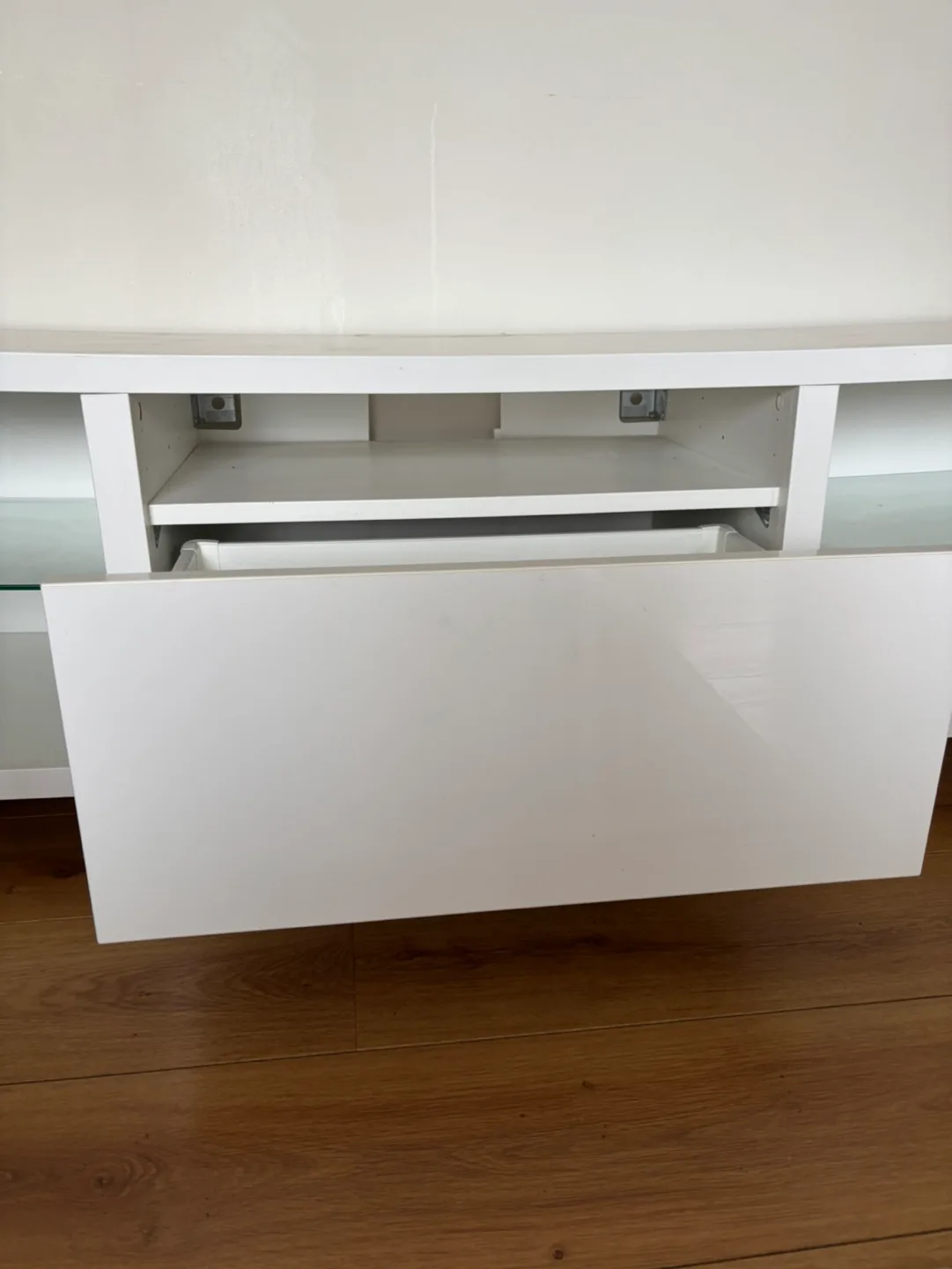 White TV Stand with Storage image indicator(6)