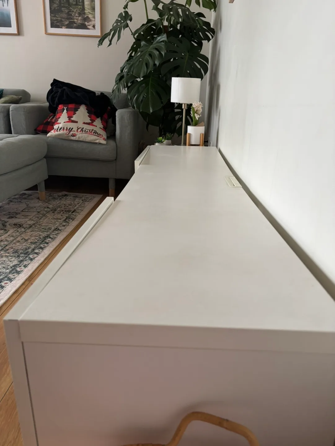 White TV Stand with Storage image indicator(2)