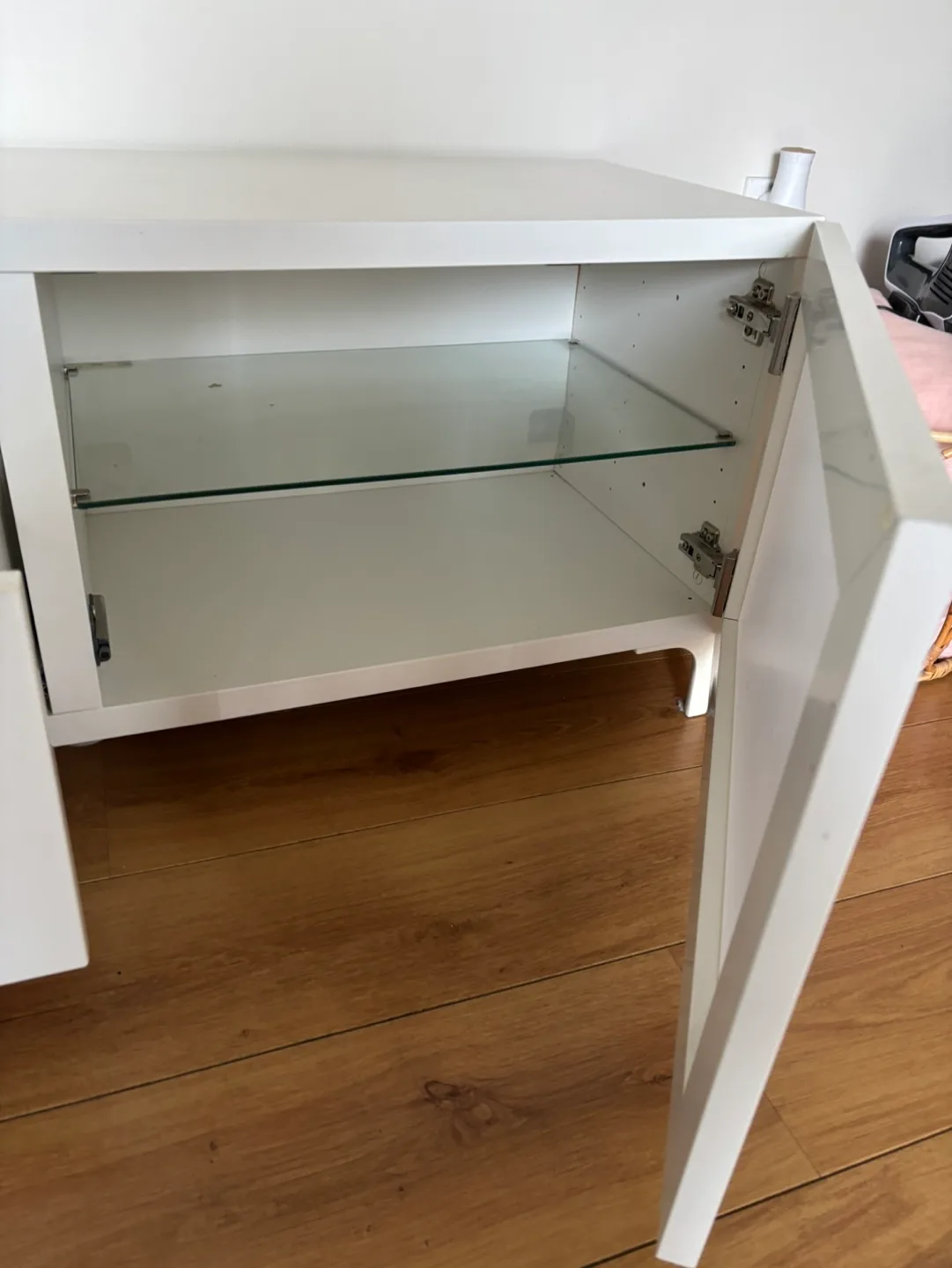 White TV Stand with Storage image indicator(5)