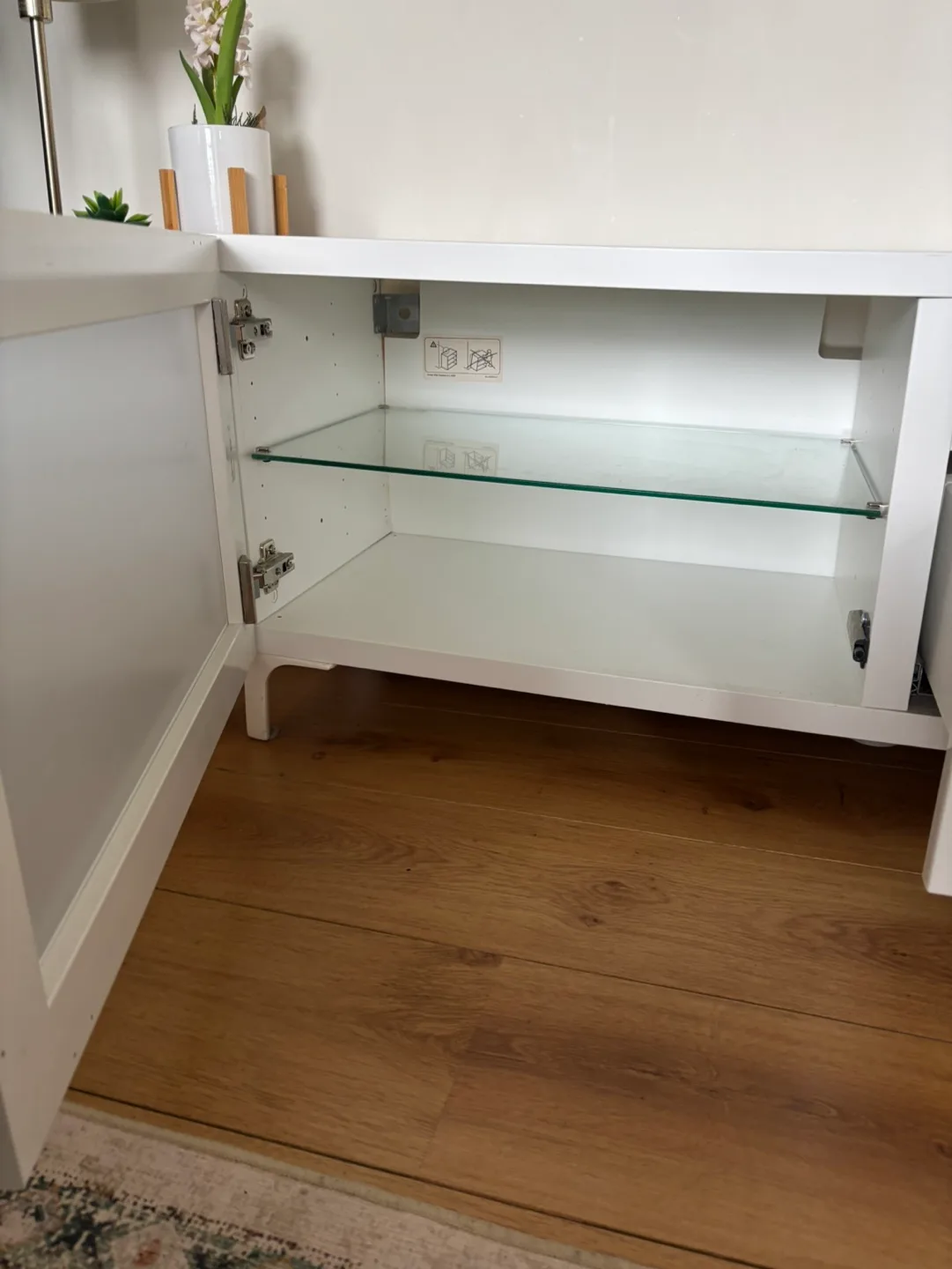 White TV Stand with Storage image indicator(4)