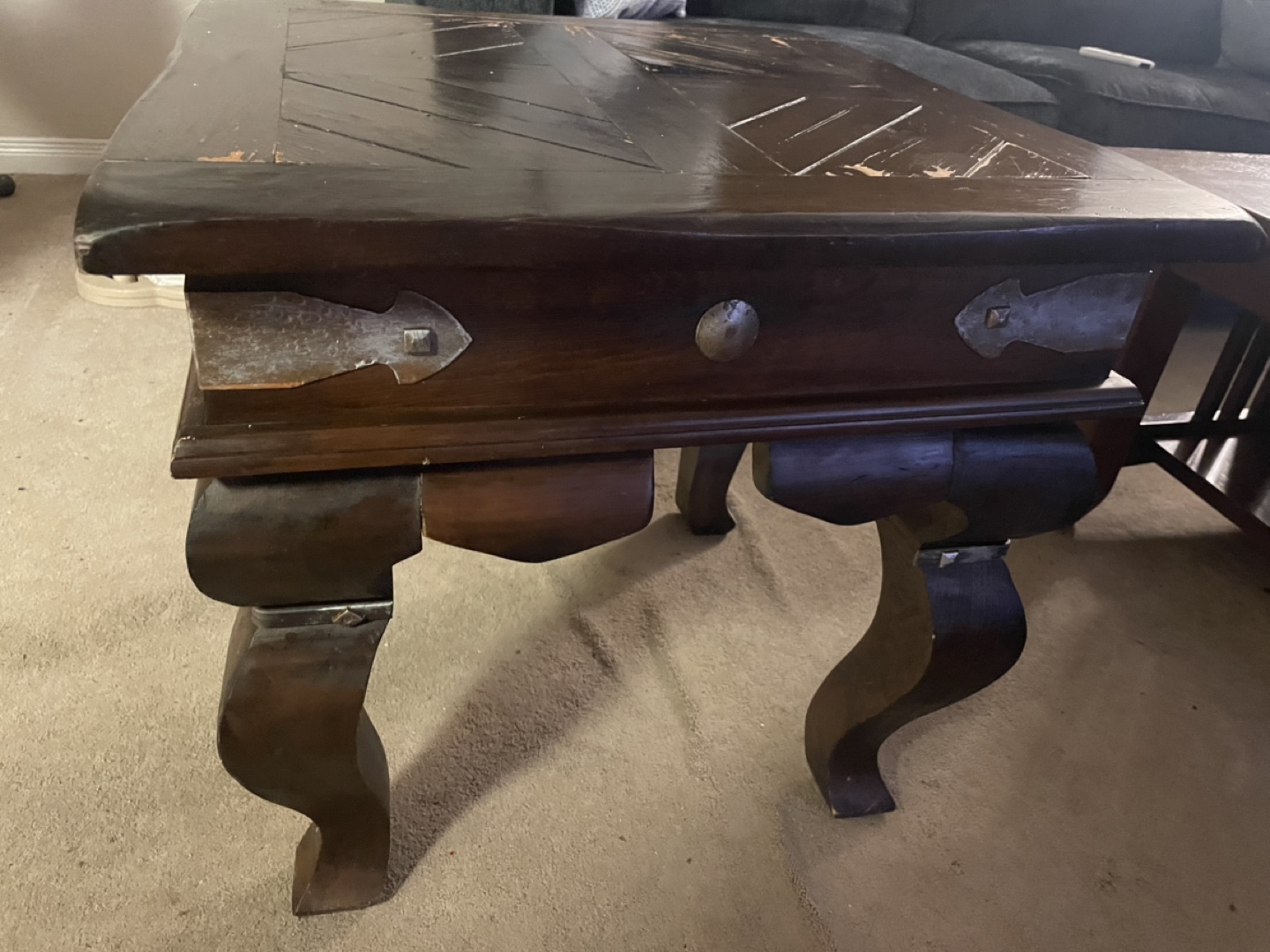 Rustic Wood Accent Table free - photo 2