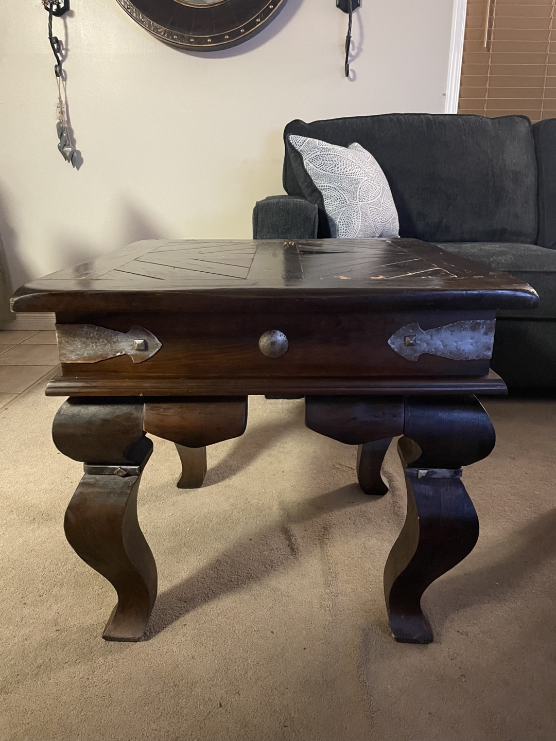 Rustic Wood Accent Table free