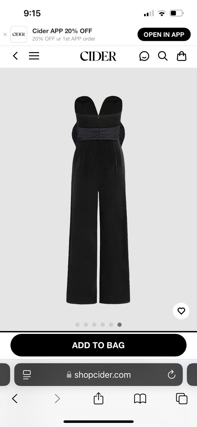 Cider Black Velvet Bow Jumpsuit - photo 2