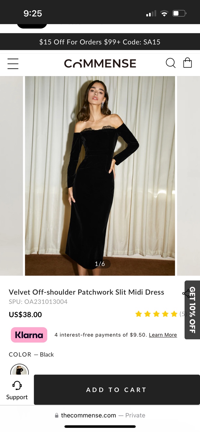 CommeNse Velvet Off-Shoulder Midi Dress