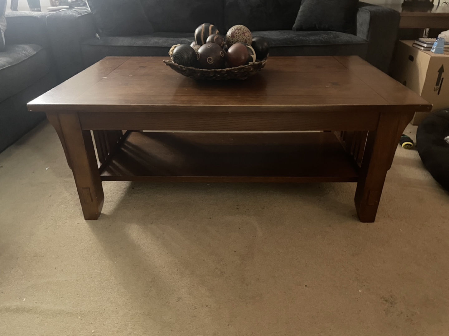 Mission Style Coffee Table with Shelf