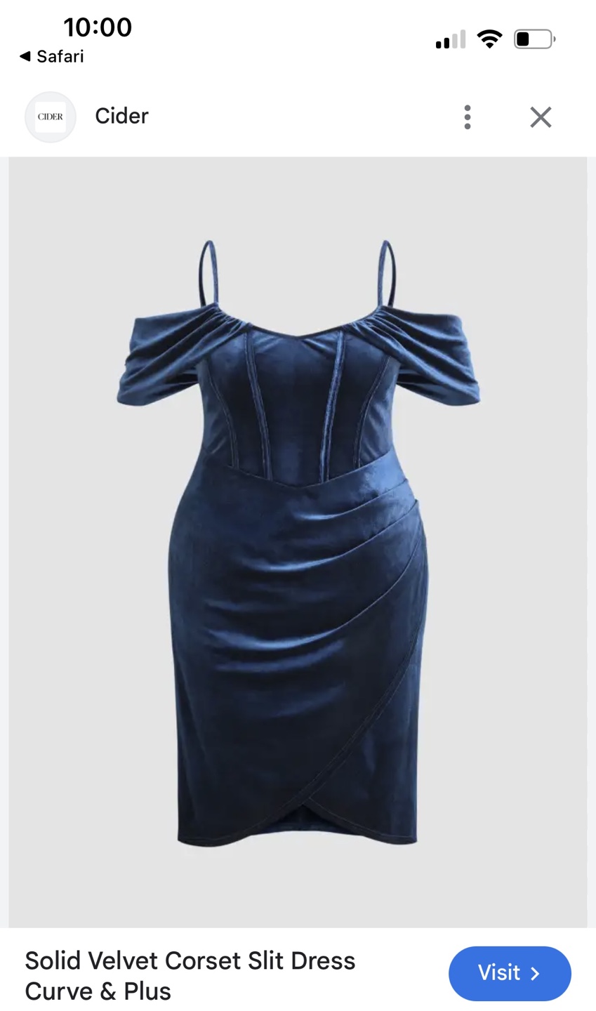 Cider Velvet Corset Slit Dress - Size 0XL - photo 2