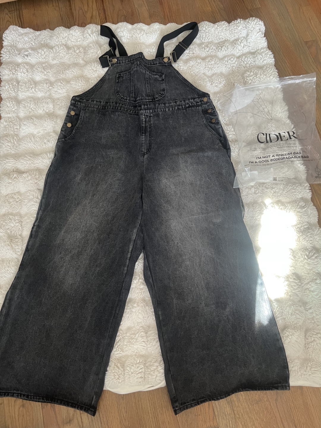 Cider Black Washed Denim Overalls - Size 2XL - photo 4