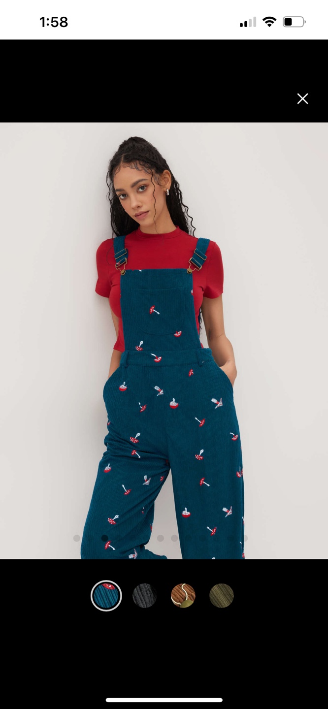 Cider Mushroom Corduroy Overalls