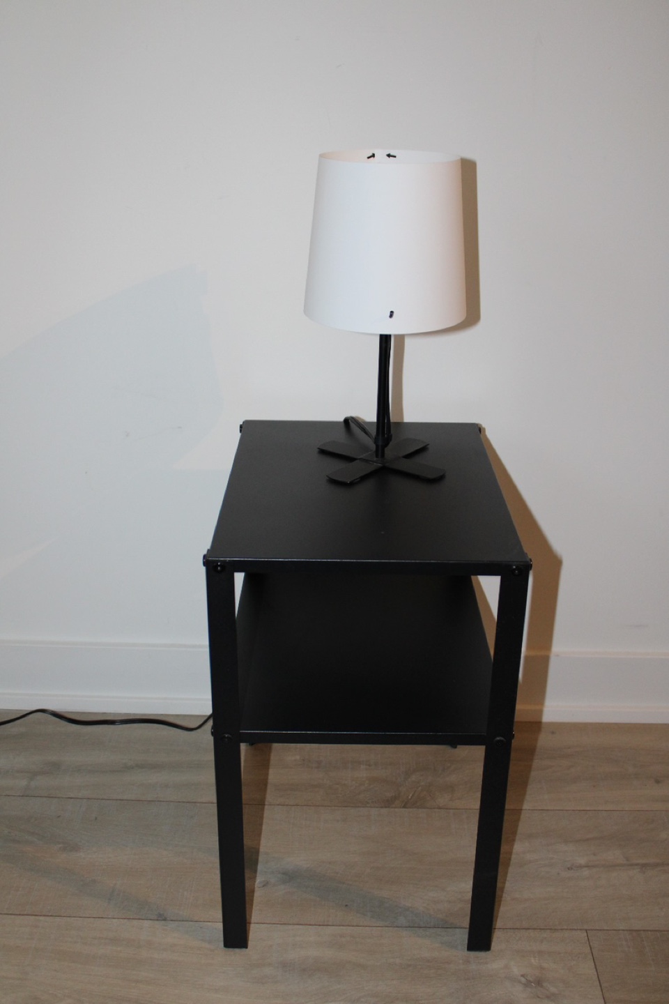 Black Metal Side Table with Lamp x2 - photo 2