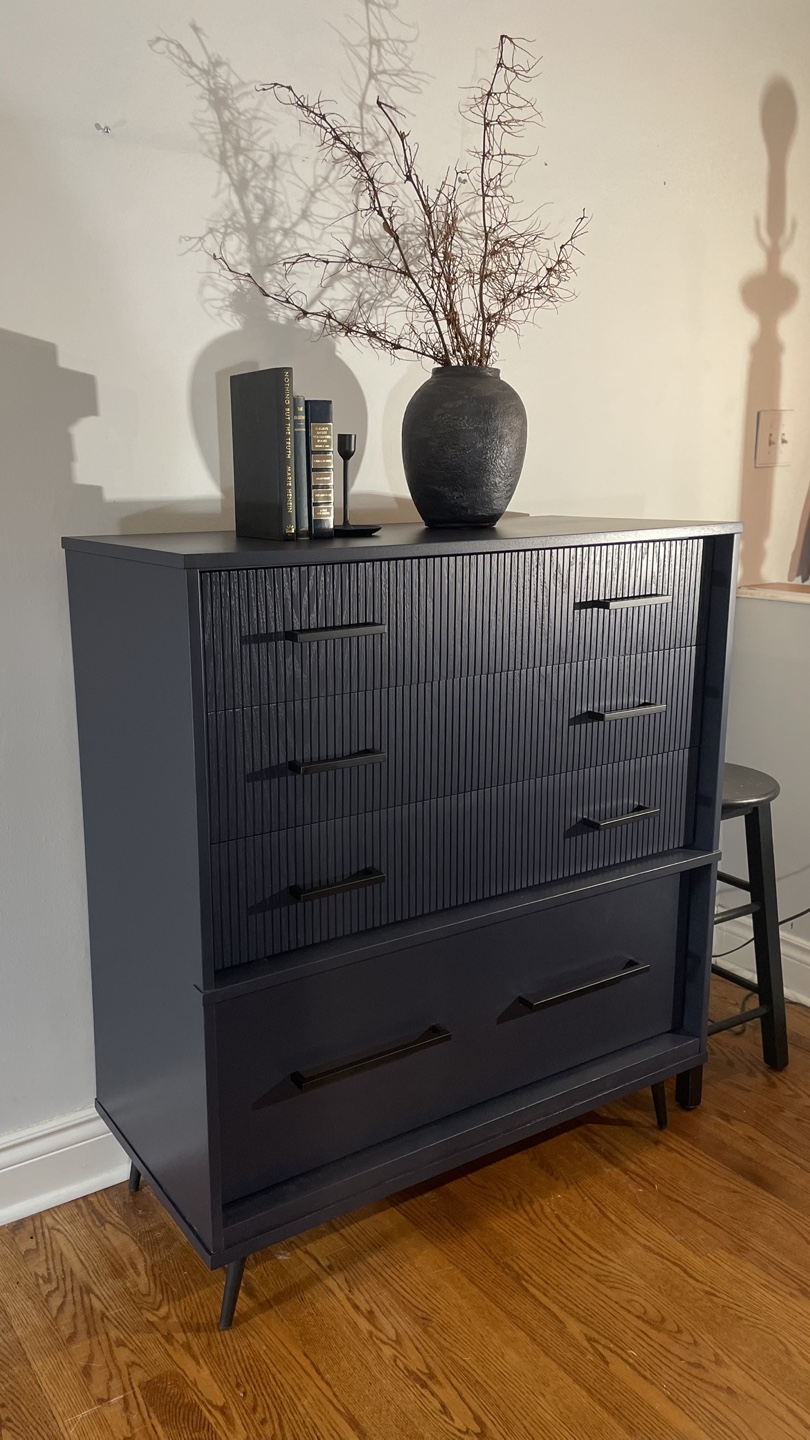 MCM Tallboy / Highboy Dresser (Navy Blue)