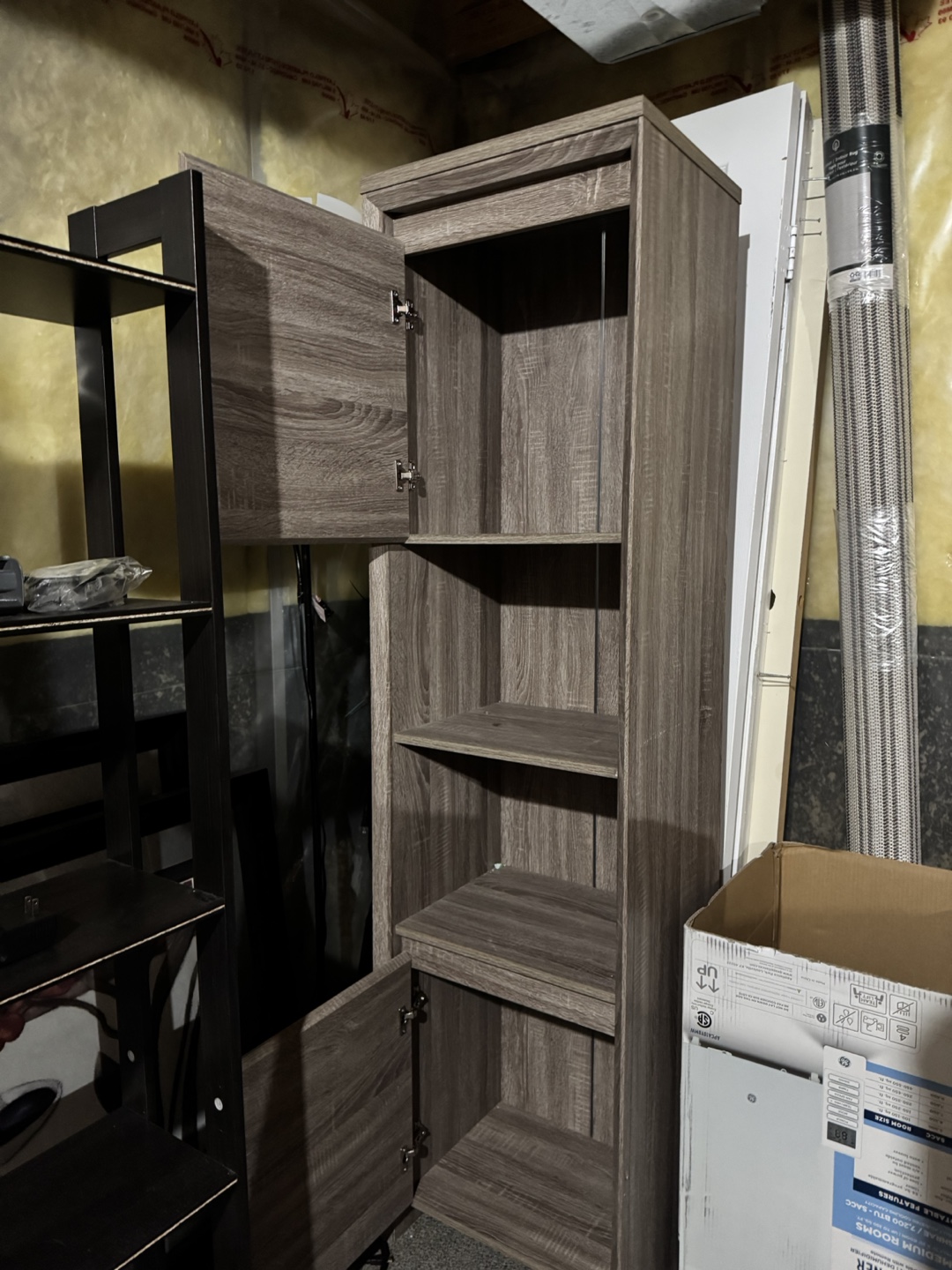 Tall Grey Wood Storage Cabinet - photo 2
