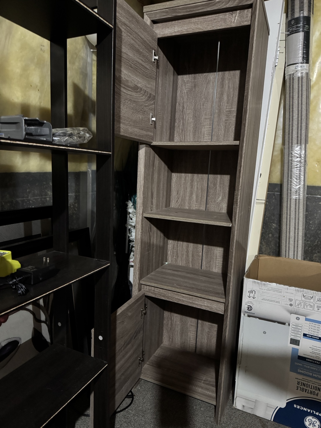 Tall Grey Wood Storage Cabinet - photo 3
