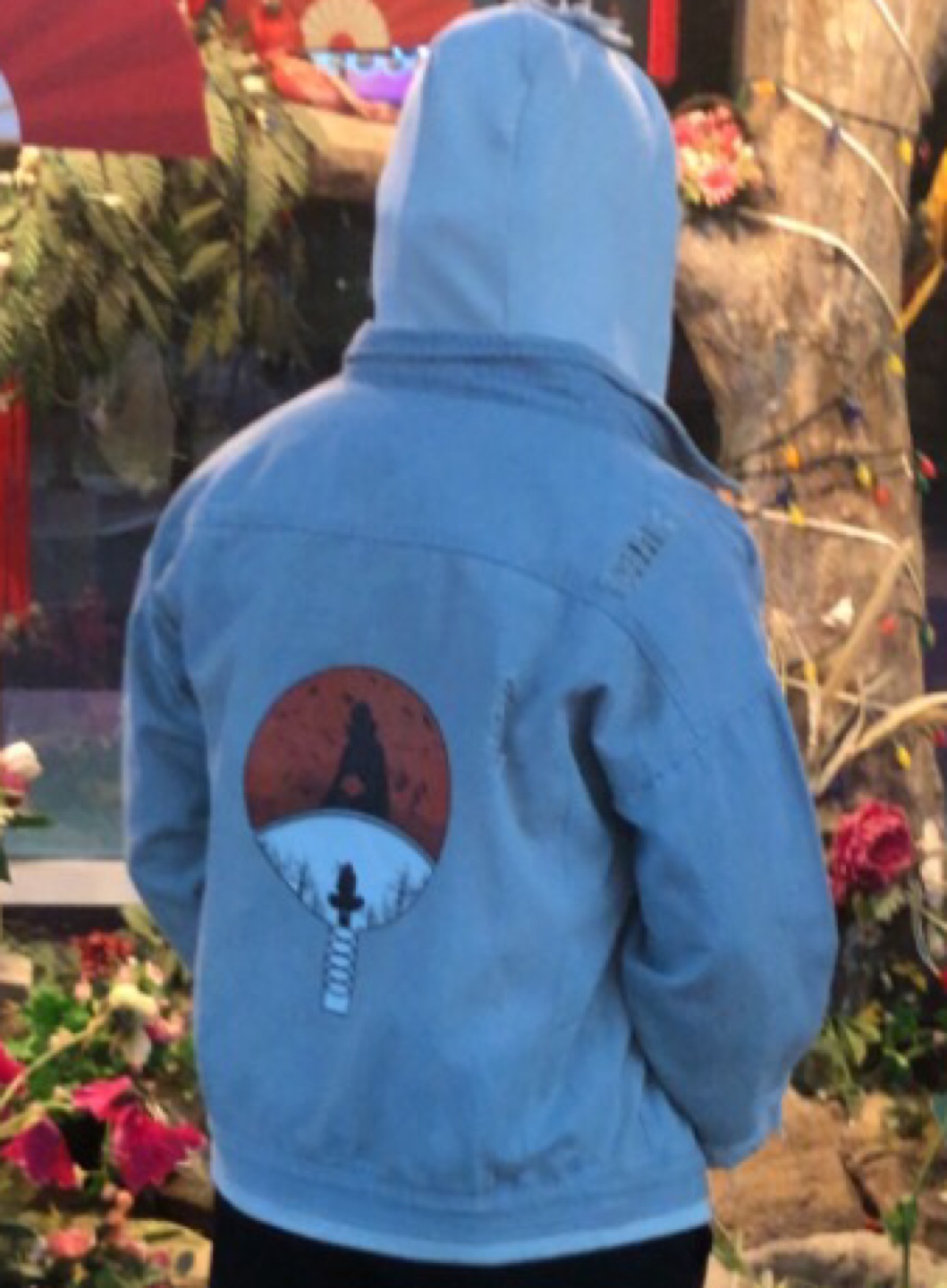 Light Blue Denim Jacket with Naruto Design