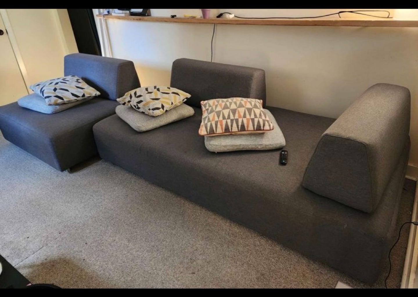 Modular Sofa Set - Grey Fabric