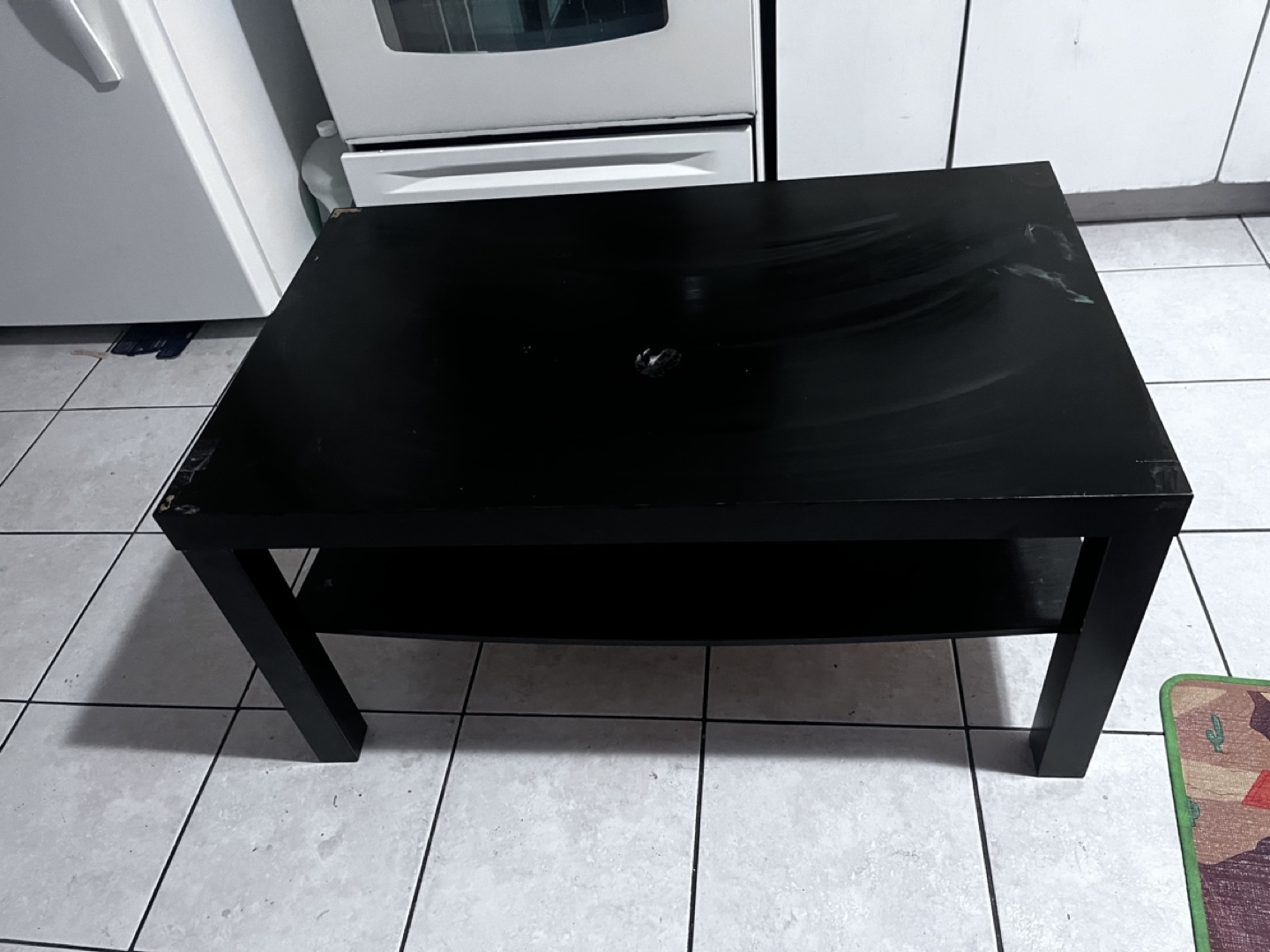 Black Coffee Table with Shelf