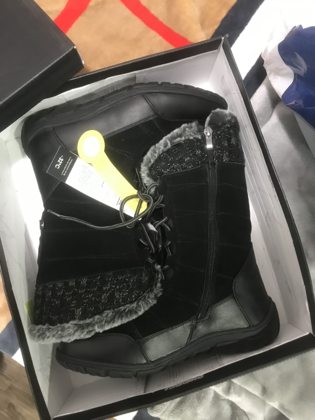 Women's Size 9W Black Winter Boots - photo 4