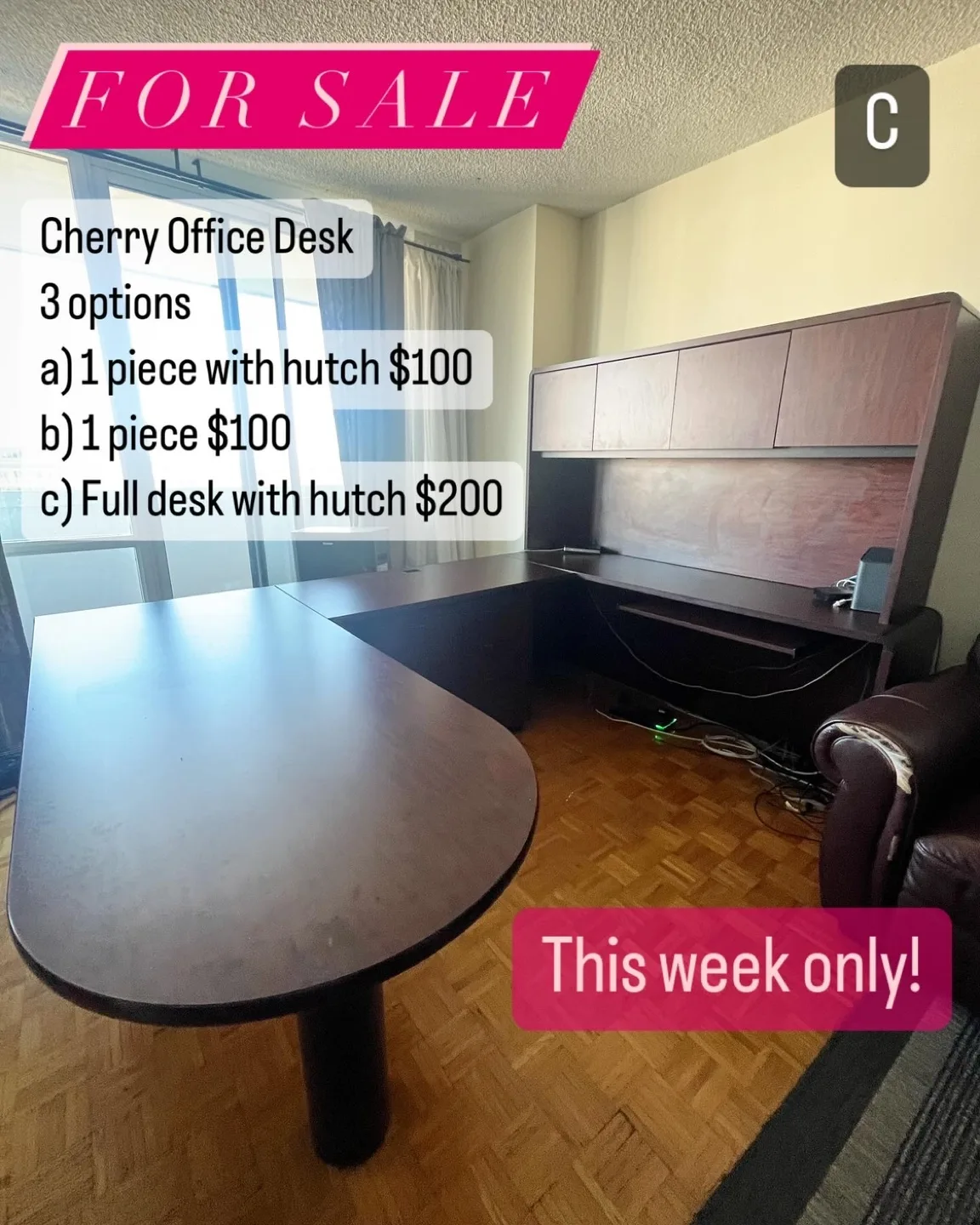 Desk with add on keyboard tray (B) image indicator(2)