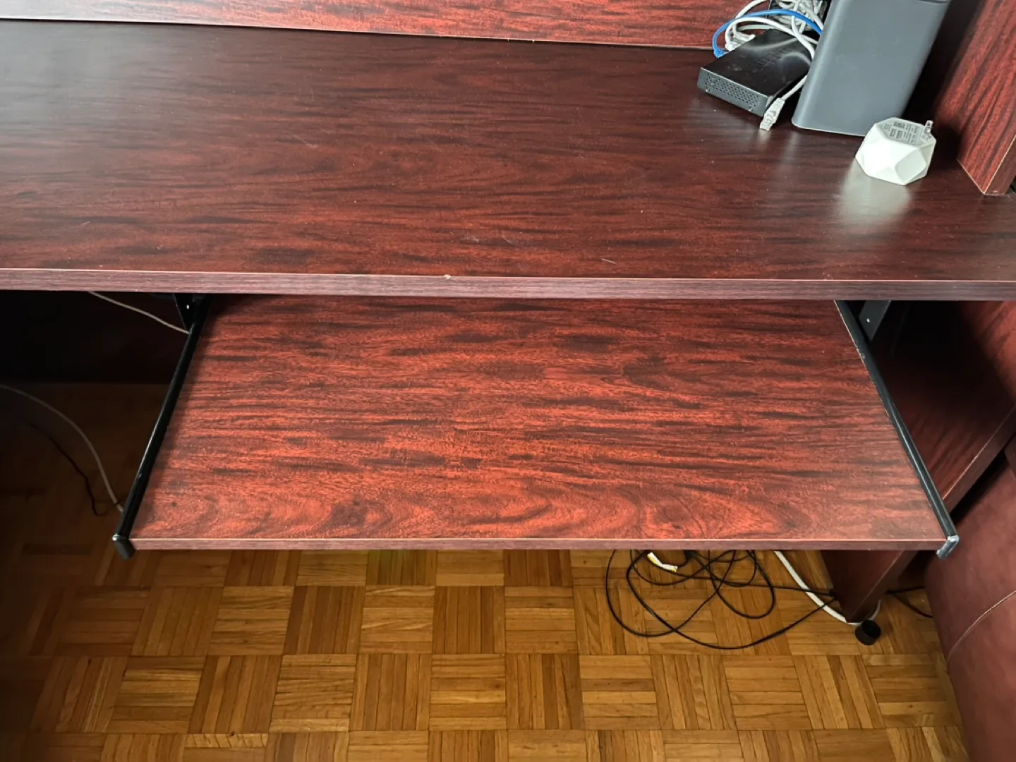 SALE Large Office Desk with hutch and 2 keyboard trays image indicator(7)