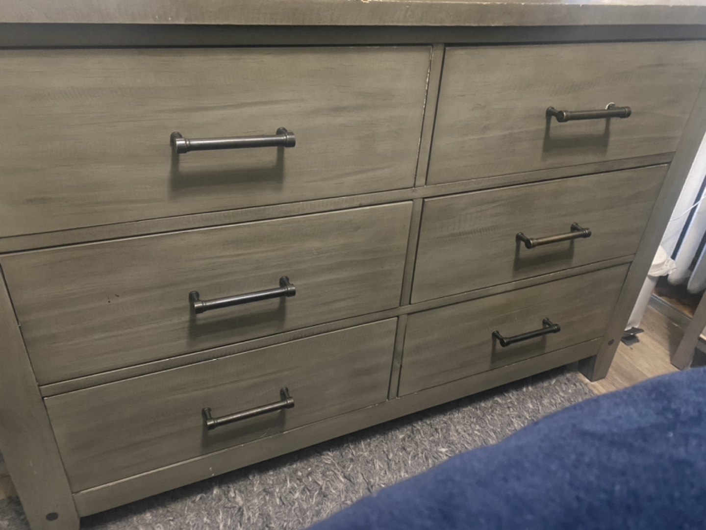 6-Drawer Dresser - Gray Farmhouse Style