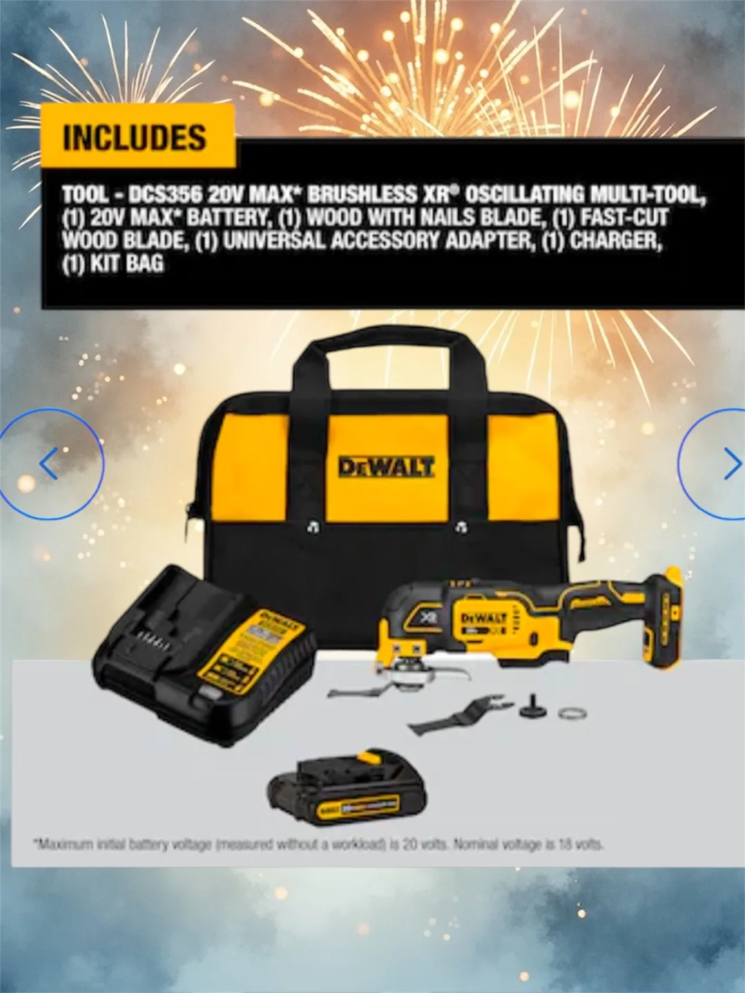 Dewalt DCS336 20V MAX* Brushless XR Oscillating Multi-Tool Kit image indicator(2)