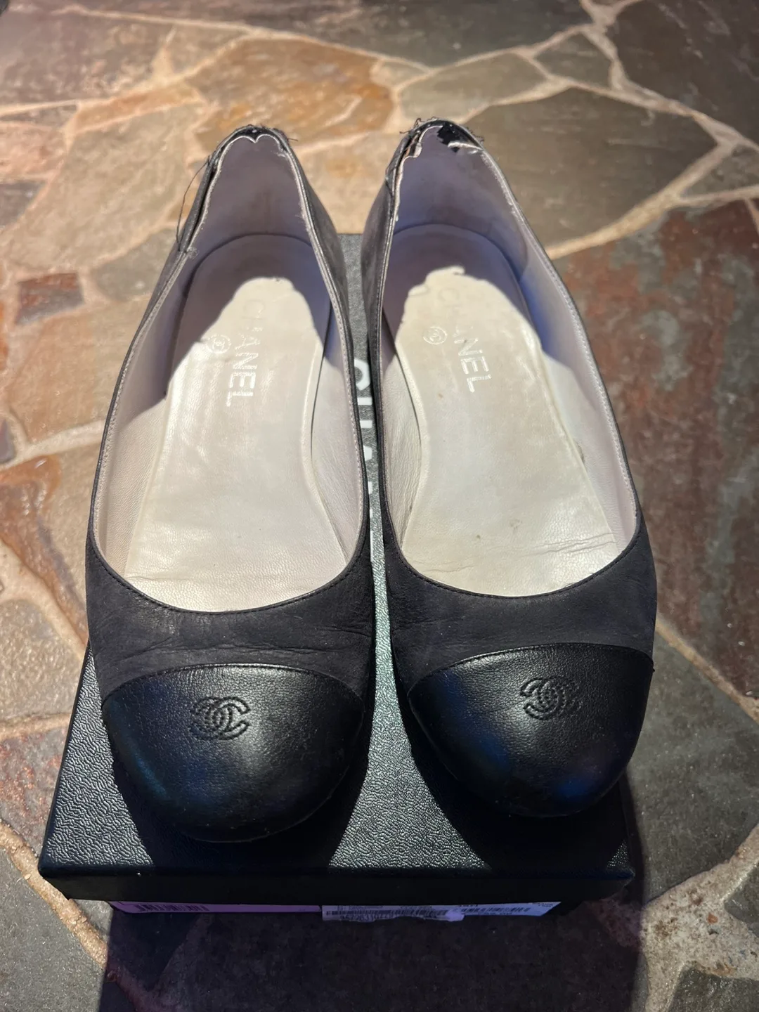 Chanel Ballerines Black Suede Flats (Women’s 8)(IFC) image indicator(2)