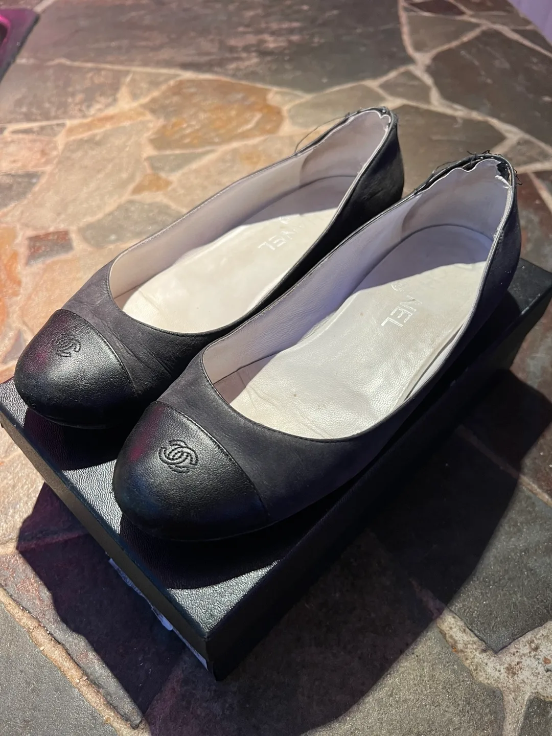 Chanel Ballerines Black Suede Flats (Women’s 8)(IFC) image indicator(3)