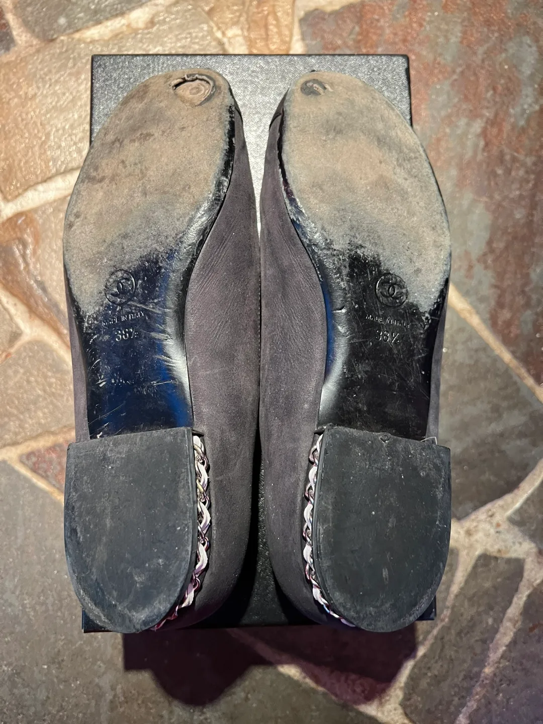 Chanel Ballerines Black Suede Flats (Women’s 8)(IFC) image indicator(6)