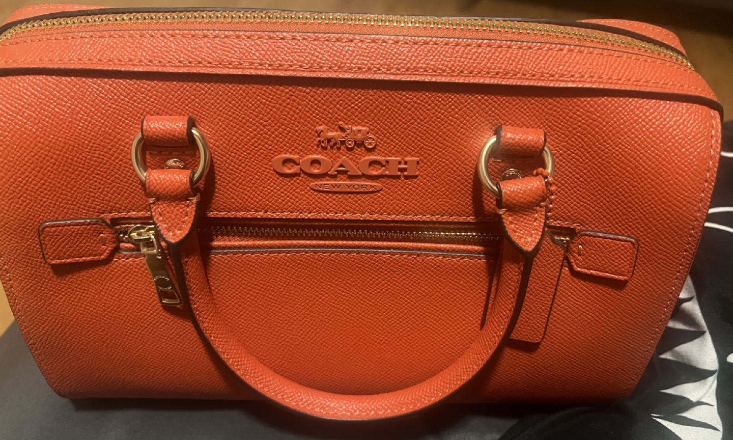 Coach Poppy Orange Leather Handbag
