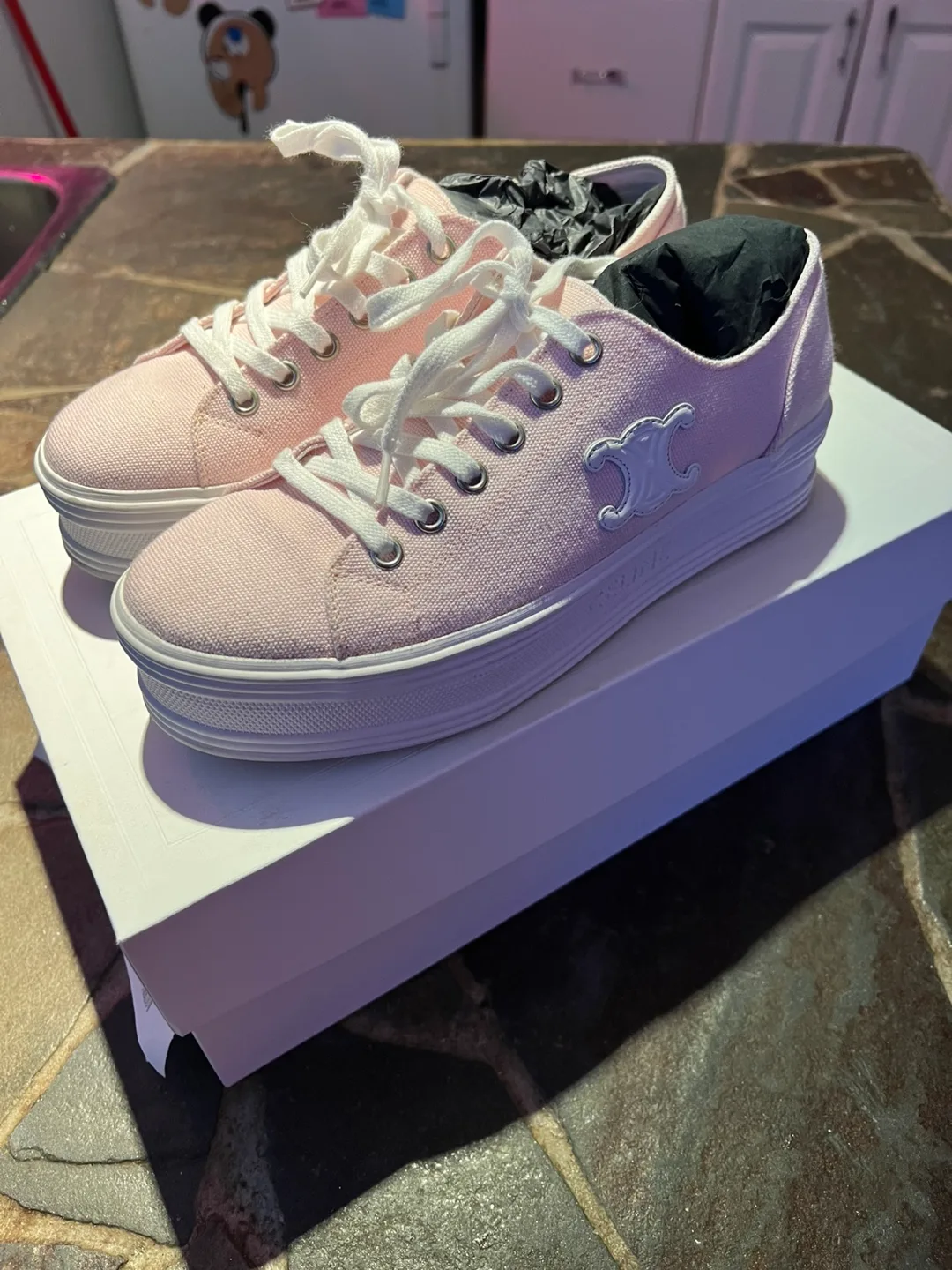 Celine Jane Triomphe Patch Platform Sneakers (Women’s 7.5)(BNIB) image indicator(3)