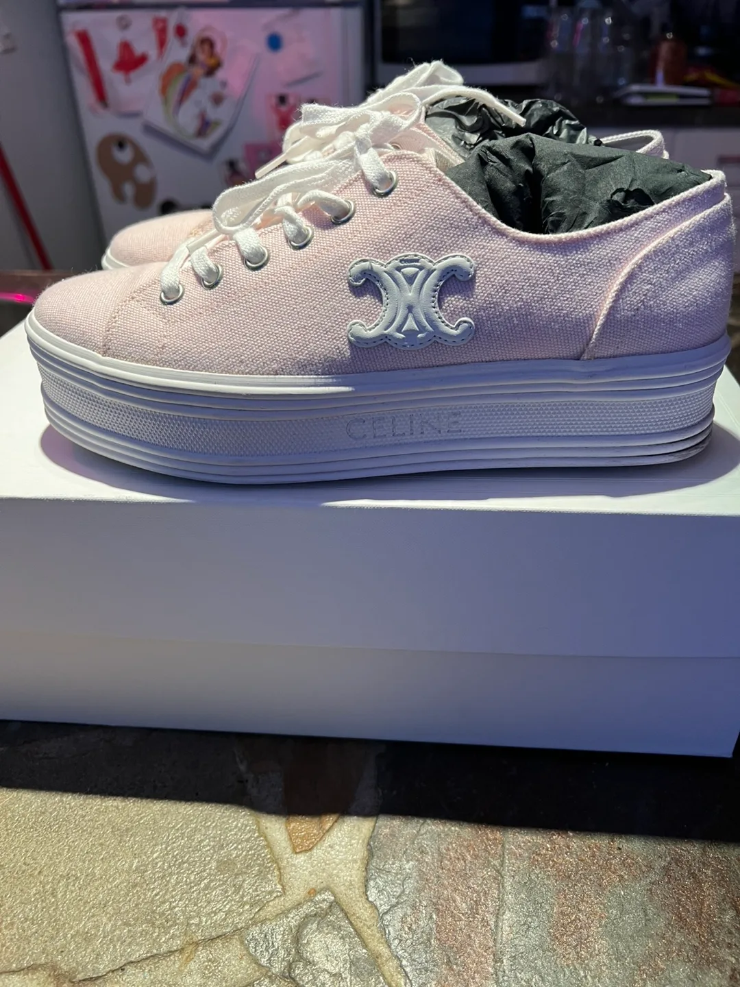 Celine Jane Triomphe Patch Platform Sneakers (Women’s 7.5)(BNIB) image indicator(8)