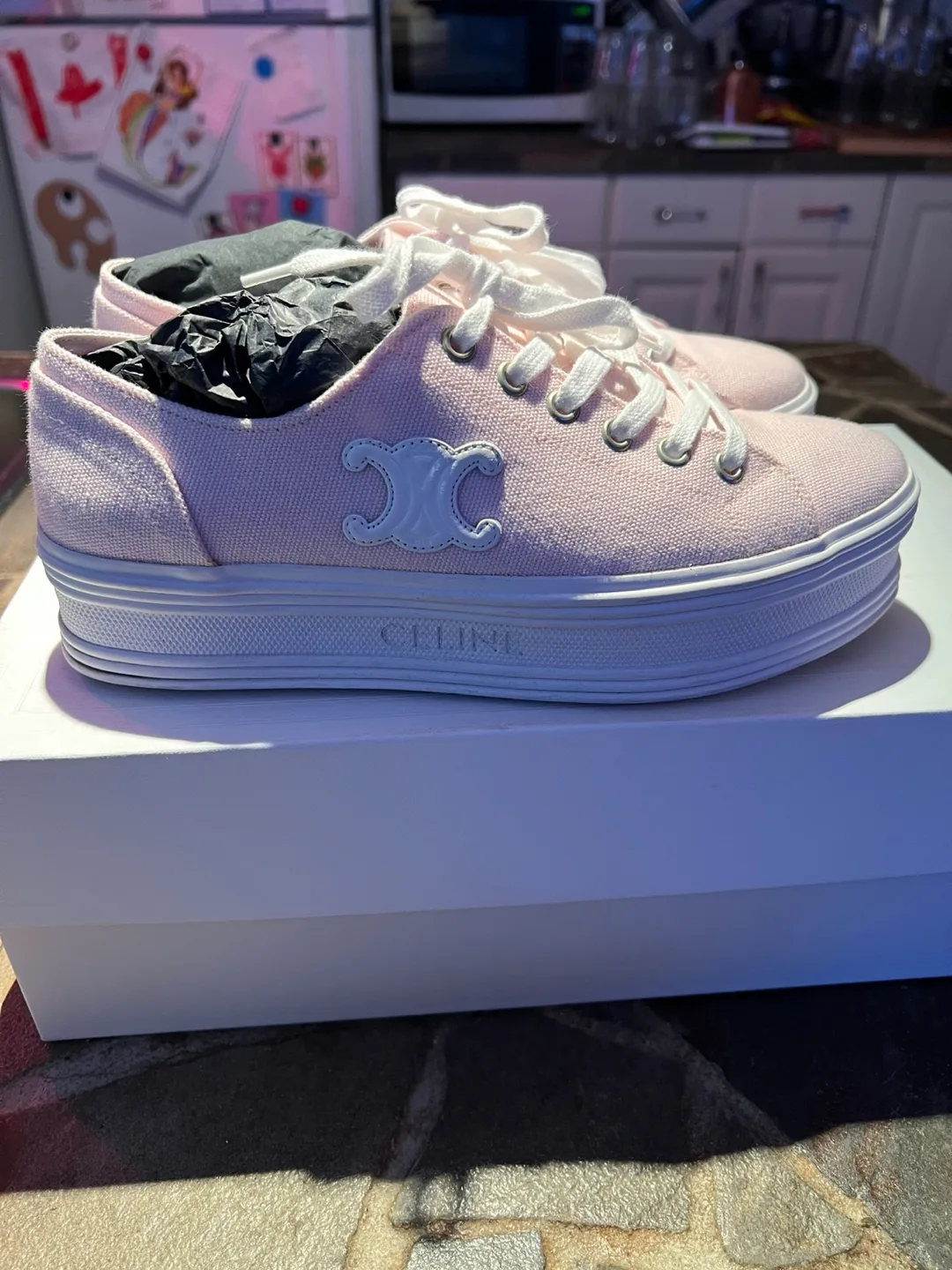 Celine Jane Triomphe Patch Platform Sneakers (Women’s 7.5)(BNIB) image indicator(7)