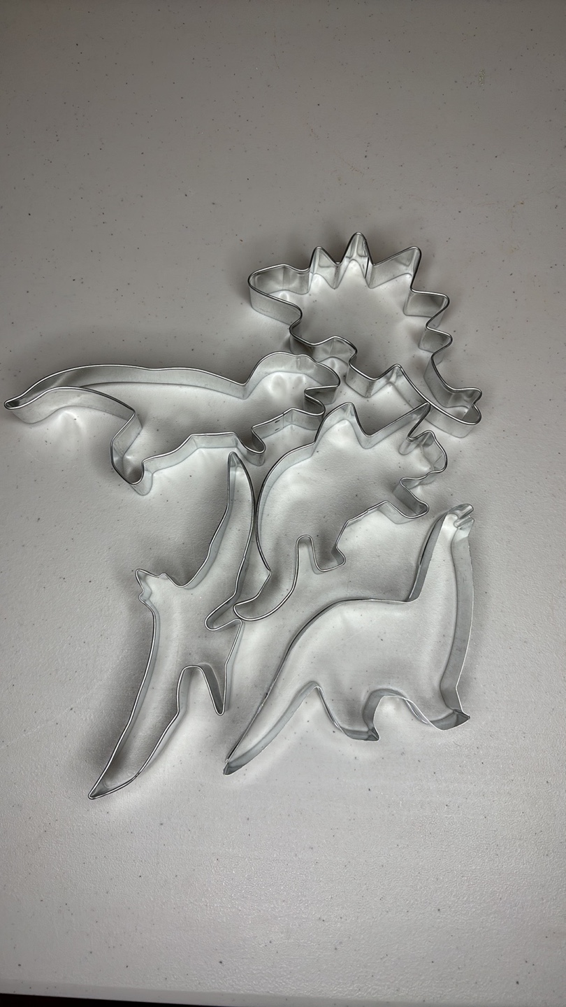 5 Piece Cookie Cutter Dinosaur Stainless Steel Baking Set
