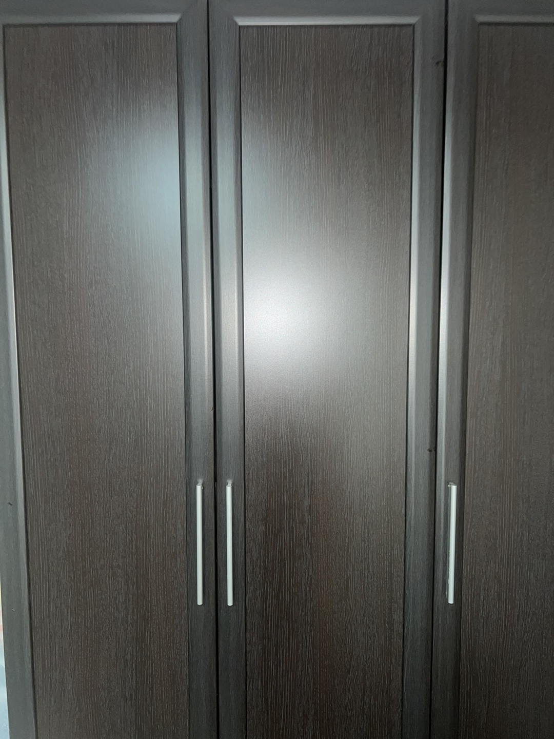 Dark Brown Wardrobe Closet with Shelves and Hanging Rod - photo 3
