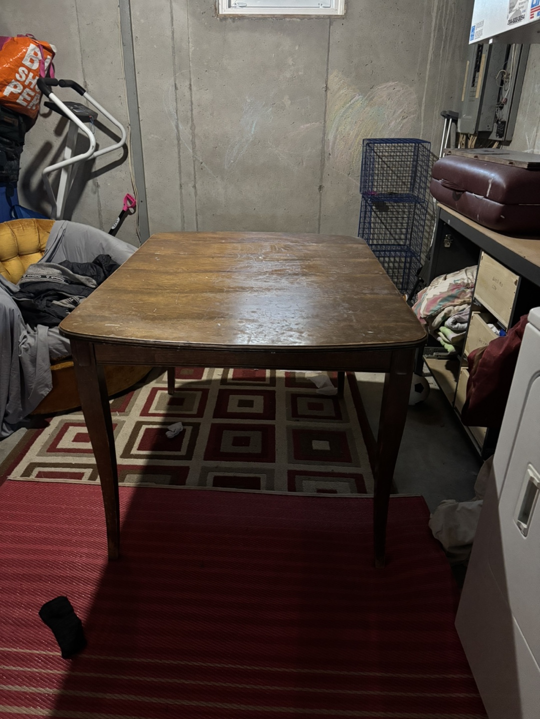 Vintage Wooden Drop-Leaf Dining Table