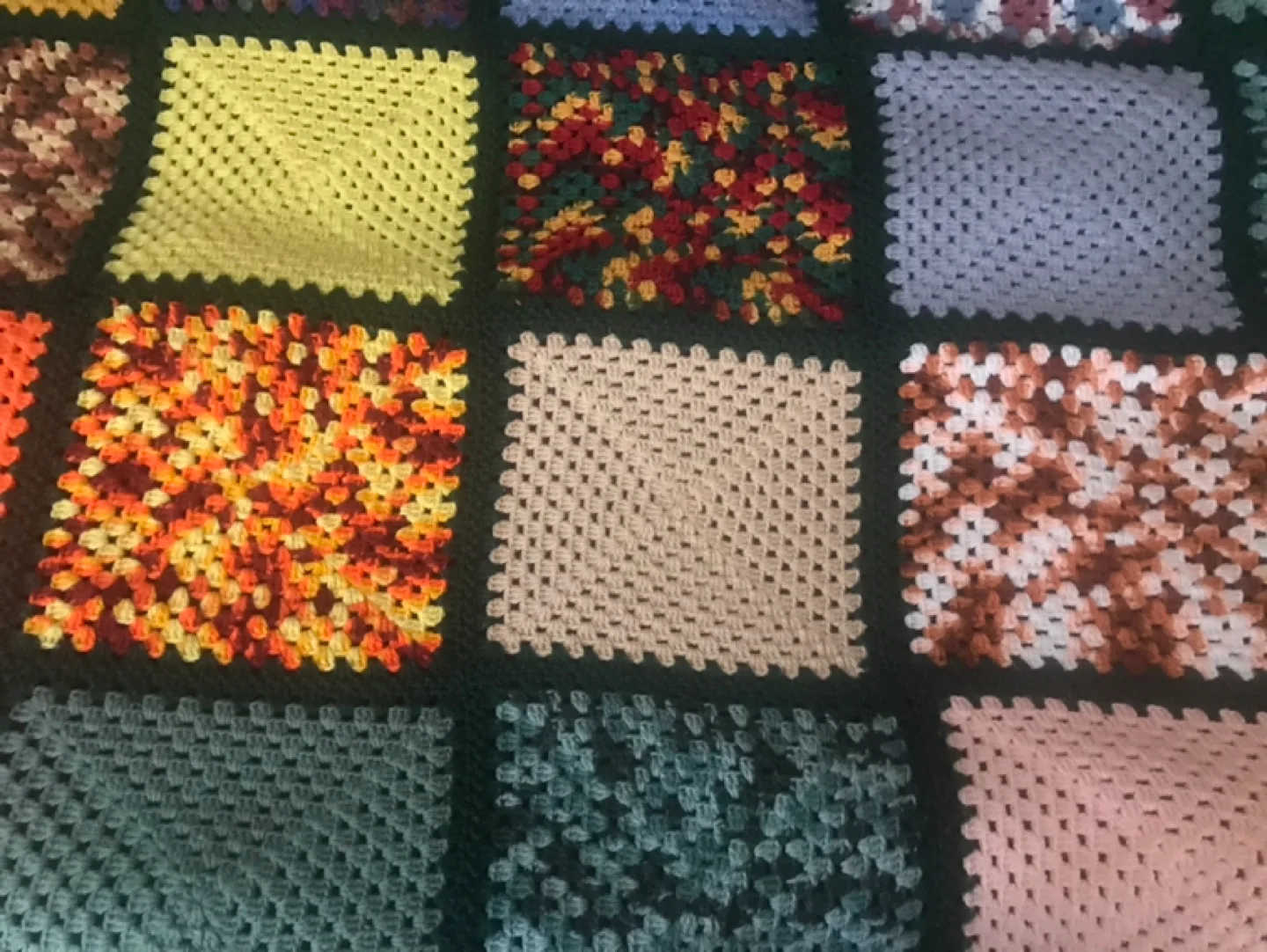 Handmade Granny Square Crochet Throw Blanket image indicator(2)