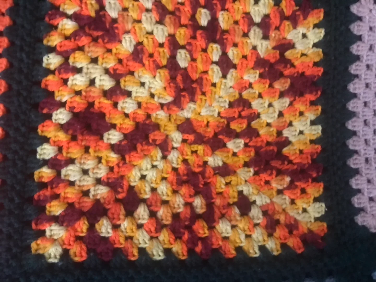 Handmade Granny Square Crochet Throw Blanket image indicator(3)