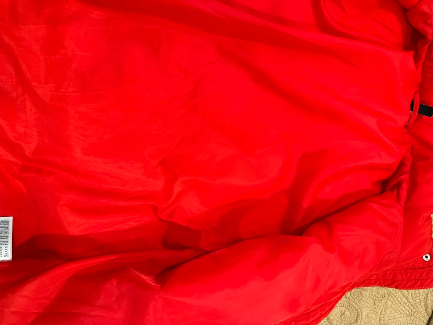 Women's Red Puffer Jacket - Size XS image indicator(3)