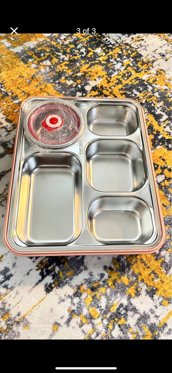 Pink Stainless Steel Bento Box with Lid - photo 2