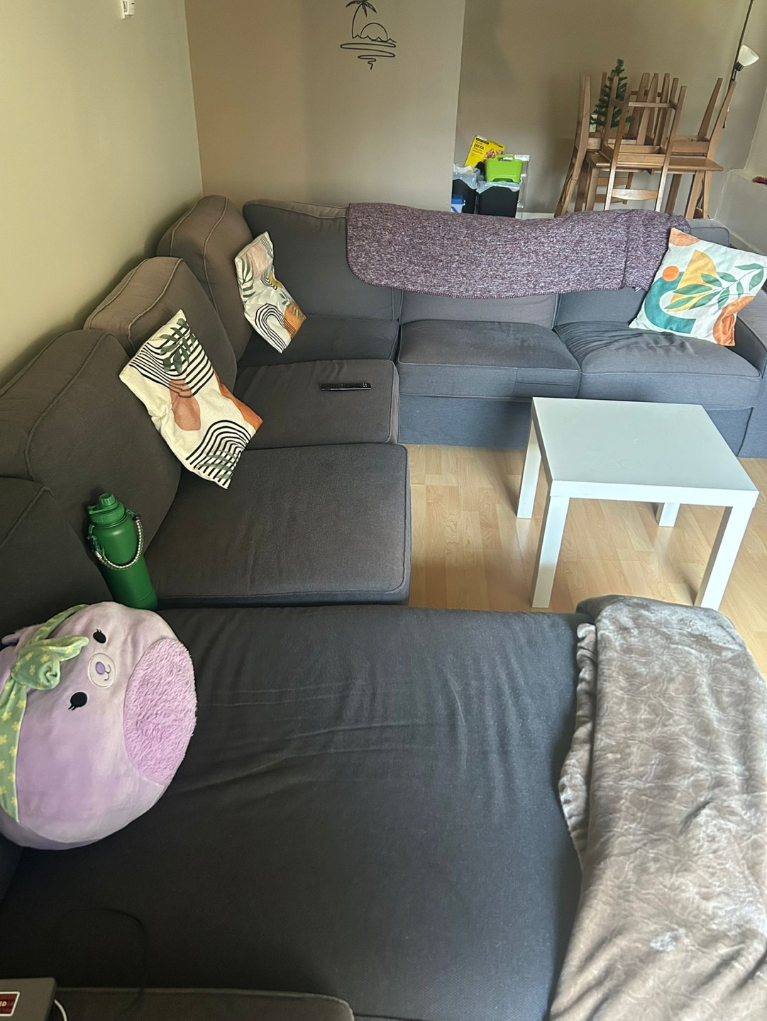 Grey L-Shaped Sectional Sofa