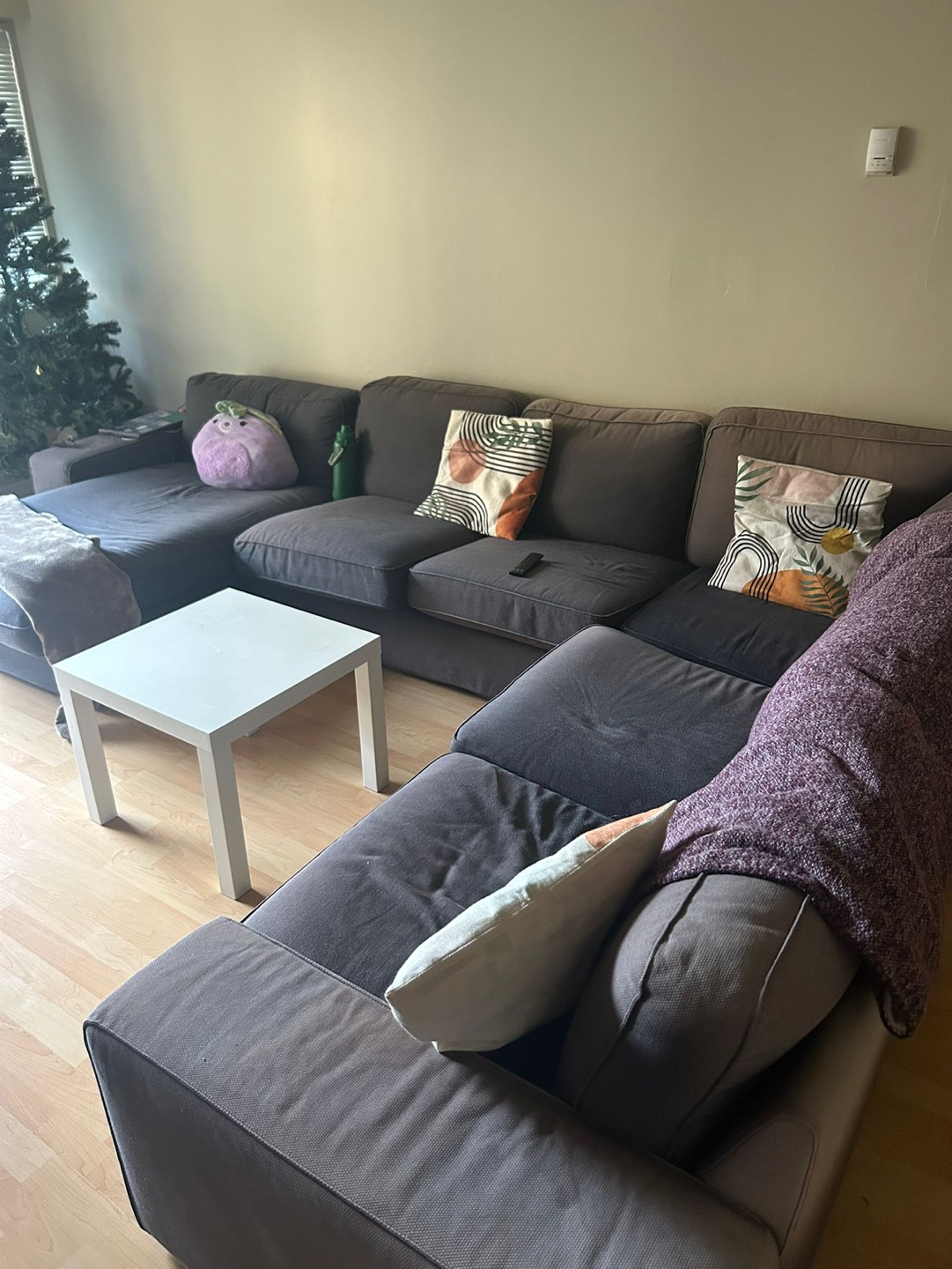 Grey L-Shaped Sectional Sofa - photo 2